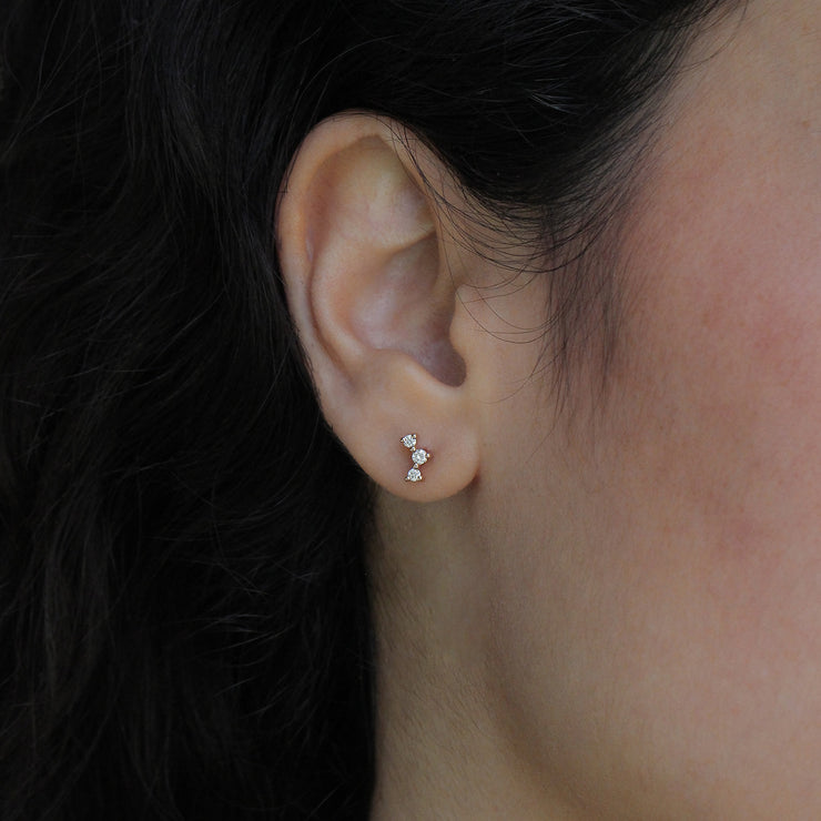 Frida White Diamond Earring
