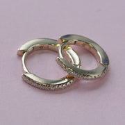 Khloé Medium Hoop Gold Earring with White Diamonds