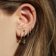 Hoop + Marie gold earring White diamond