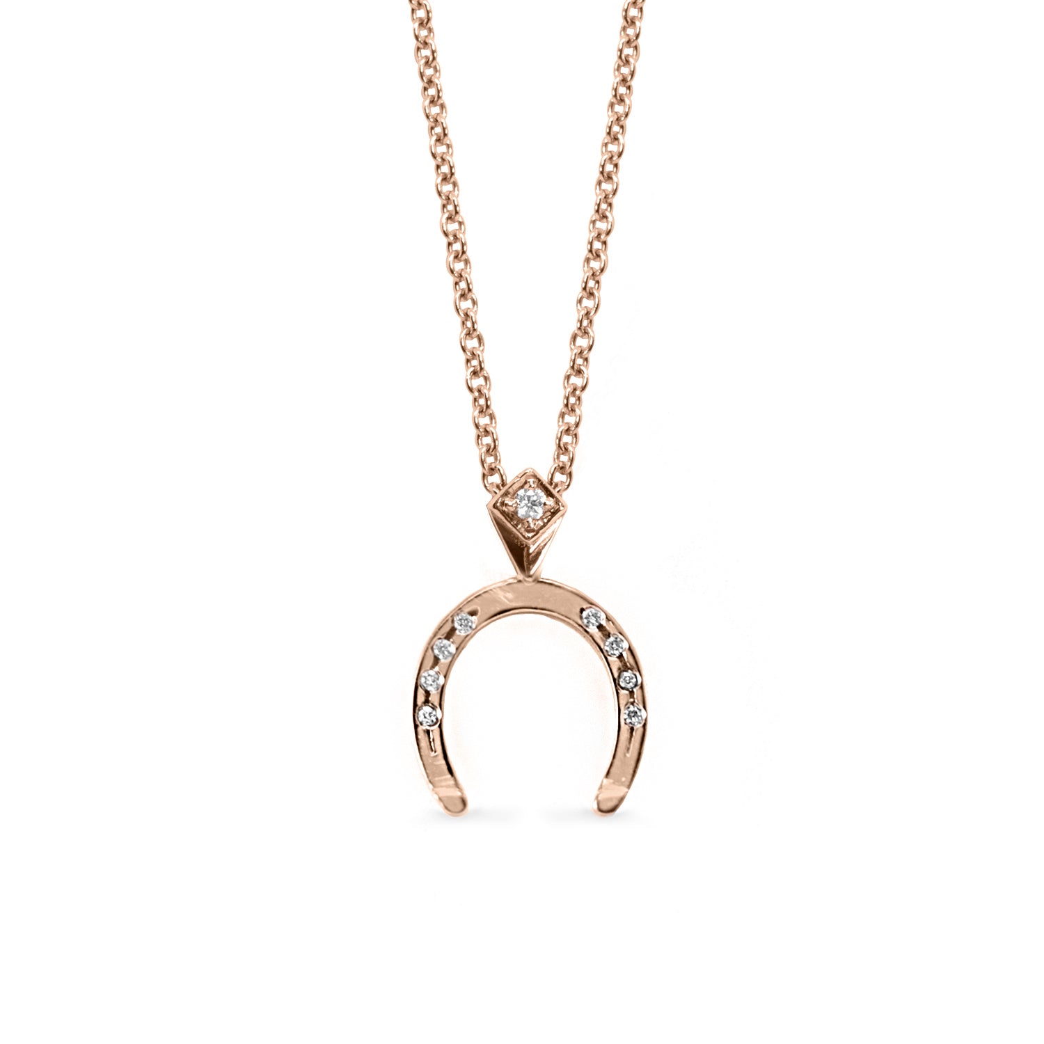 rose gold horseshoe pendant