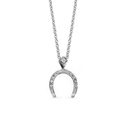 white gold horseshoe pendant