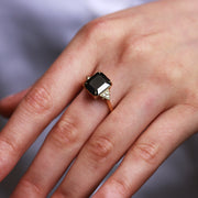 Enlarged Meghan Ring with black Mozonite