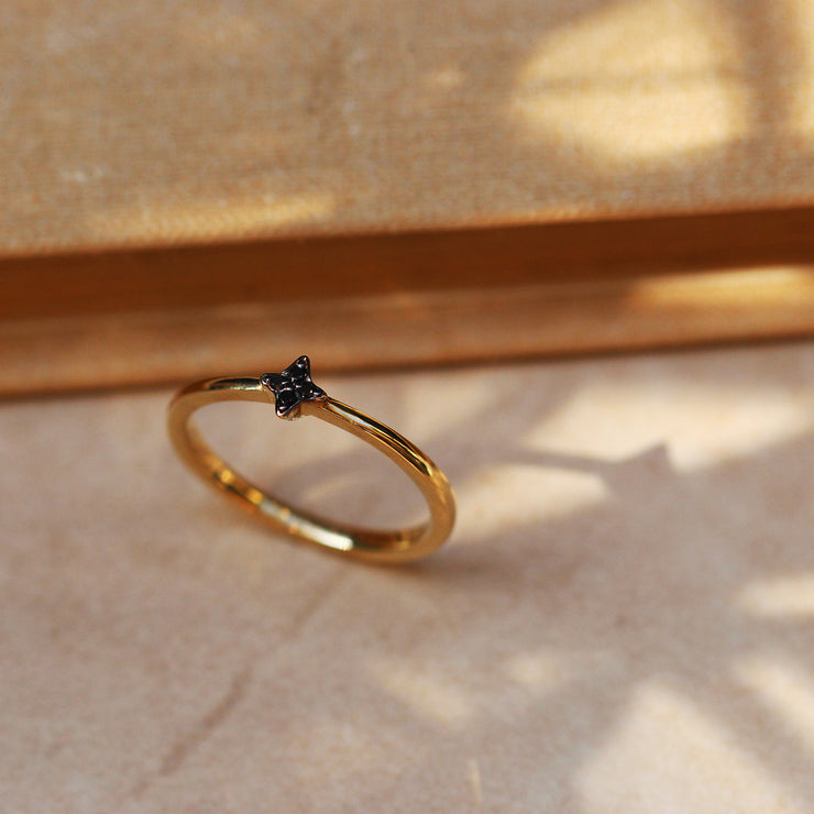 Mars Ring With Black Diamonds