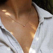 Mini Valentina Gold Necklace White Diamonds