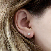 Mini Eliana Piercing Earring With White Diamonds